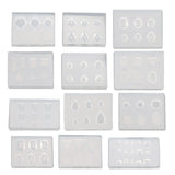 12Pcs Mini Diamond Crystal Resin Mold Nail Art Oval Round Gemstone Molds