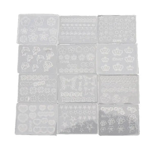 12Pcs Mini Nail Art Silicone Mold Resin Molds Kit