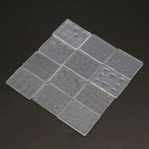 12Pcs Mini Nail Art Silicone Mold Resin Molds Kit