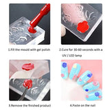 12Pcs Mini Nail Art Silicone Mold Leaves Flower Animals Resin Mold