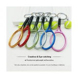 12Pcs Mini Tennis Racket Keychain Key Ring for Sport Team