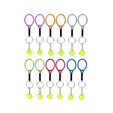 12Pcs Mini Tennis Racket Keychain Key Ring for Sport Team