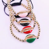 12Pcs Enamel Conch Charm Bracelet Macrame Women Jewelry
