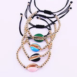 12Pcs Enamel Conch Charm Bracelet Macrame Women Jewelry