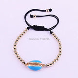 12Pcs Enamel Conch Charm Bracelet Macrame Women Jewelry