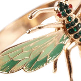 12Pcs Green Insect Napkin Ring Holder Diamond Buckle