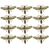 12Pcs Green Insect Napkin Ring Holder Diamond Buckle