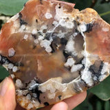 12Pcs Natural Cherry Agate Raw Ore Slice Bracelet Heart Small Broken Flower