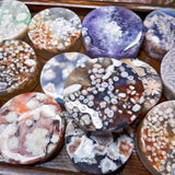 12Pcs Natural Cherry Agate Raw Ore Slice Bracelet Heart Small Broken Flower