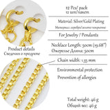 12Pcs Lobster Clasp Chains Box Link DIY Handmake Chain For Jewelry Making