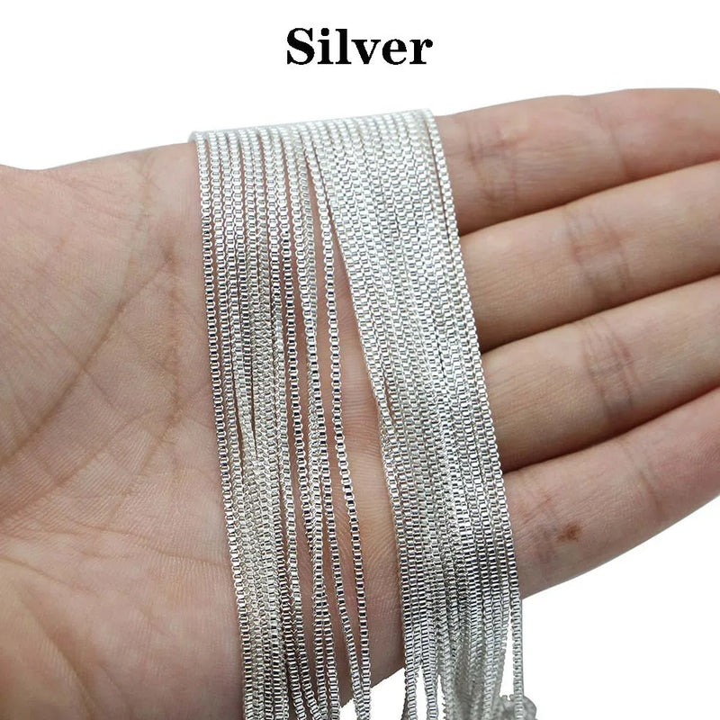 12Pcs Lobster Clasp Chains Box Link DIY Handmake Chain For Jewelry Making