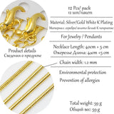12Pcs Yellow Lobster Clasp Snake Necklace Charm Chains DIY Jewelry Findings