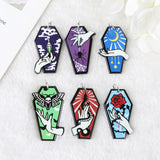 12Pcs Pastel Goth Halloween Charms Coffin Acrylic Jewlery Findings