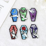 12Pcs Pastel Goth Halloween Charms Coffin Acrylic Jewlery Findings
