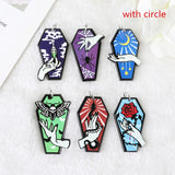 12Pcs Pastel Goth Halloween Charms Coffin Acrylic Jewlery Findings