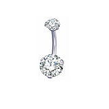 12Pcs Pink Navel Piercing Rings Faux Pearl Button Zircon Bar Sexy Unisex Jewelry