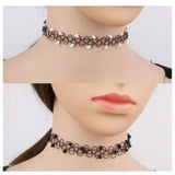 12Pcs Vintage Gothic Lace Choker Collar Punk Tattoo Necklace