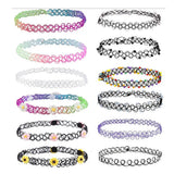 12Pcs Vintage Gothic Lace Choker Collar Punk Tattoo Necklace