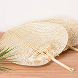 12Pcs Heart Bamboo Woven Fan Wedding Hand Fans