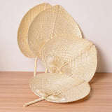 12Pcs Heart Bamboo Woven Fan Wedding Hand Fans