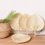 12Pcs Heart Bamboo Woven Fan Wedding Hand Fans