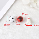 12Pcs Resin 3D Basketball Football Badminton Charms DIY Scrapbooking
