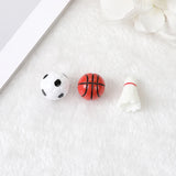 12Pcs Resin 3D Basketball Football Badminton Charms DIY Scrapbooking