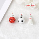 12Pcs Resin 3D Basketball Football Badminton Charms DIY Scrapbooking