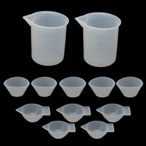 12Pcs Resin Silicone Measuring Cups for UV Resin Mold DIY Jewelry Tools