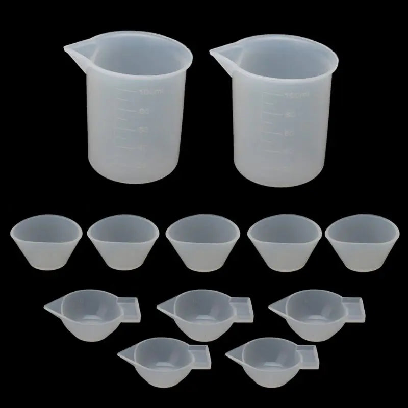 12Pcs Resin Silicone Measuring Cups for UV Resin Mold DIY Jewelry Tools