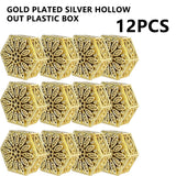 12Pcs Retro Plastic Hollow Jewelry Storage Box Wedding Favor Trinket Organizer