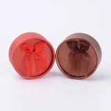 12Pcs Round Cardboard Ring Bracelet Boxes with Bowknot & Sponge