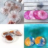 12Pcs Round Coaster Resin Molds DIY Cup Mat Silicone Mould