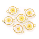 12Pcs Round Epoxy Dried Flower Resin Charms for Jewelry Making