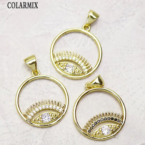 12Pcs Zircon Eyes Jewelry Pendants for Women Accessories