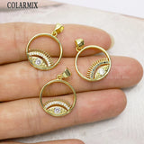 12Pcs Zircon Eyes Jewelry Pendants for Women Accessories