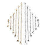 12Pcs Stainless Steel Bracelet Chain Extender Necklace Tail Clasps 6 Lengths