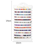 12Pcs Colorful Seed Beads Bracelet Set Boho Crystal Stone Braided Jewelry