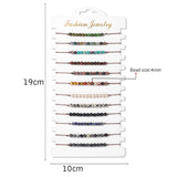 12Pcs Colorful Seed Beads Bracelet Set Boho Crystal Stone Braided Jewelry