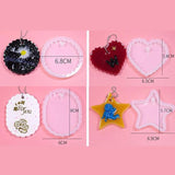 12Pcs/Set DIY Crafts Keychain Pendant Silicone Mould Jewelry Making Tools