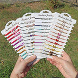 12Pcs Adjustable Natural Stone Bracelets Set Women Girl Jewelry