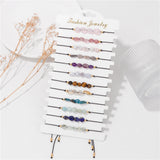 12Pcs Adjustable Natural Stone Bracelets Set Women Girl Jewelry