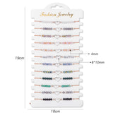 12Pcs Adjustable Natural Stone Bracelets Set Women Girl Jewelry