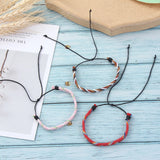 12Pcs Mulitcolor Tibetan Charm Woven Chain Adjustable Bracelet