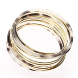12Pcs/Set Round Bangle Acetate Resin Metal Ring Bracelet Women Jewelry