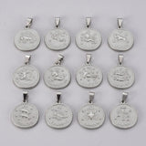 12Pcs/Set Stainless Steel 12 Constellation Zodiac Charms for Jewelry Making