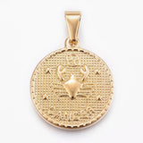 12Pcs/Set Stainless Steel 12 Constellation Zodiac Charms for Jewelry Making