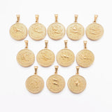 12Pcs/Set Stainless Steel 12 Constellation Zodiac Charms for Jewelry Making