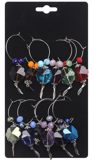 12Pcs Wine Glass Markers Charms Crystal Glass Tags Party Decorations