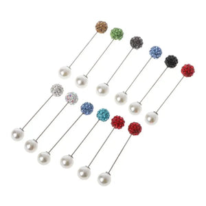 12Pcs Women Brooch Pins Crystal Hijab Scarf Safety Pin Sweater Shawl Clips